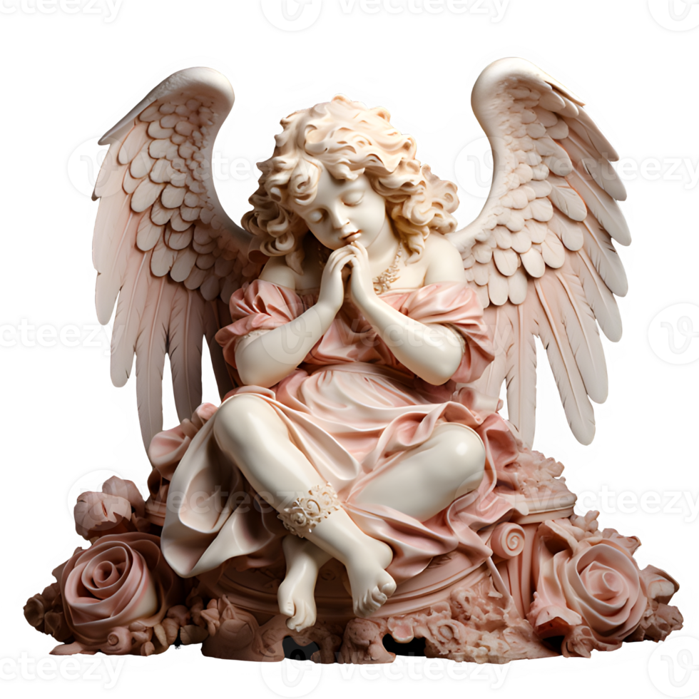 cupid statue cutout isolated on transparent background ,generative ai png