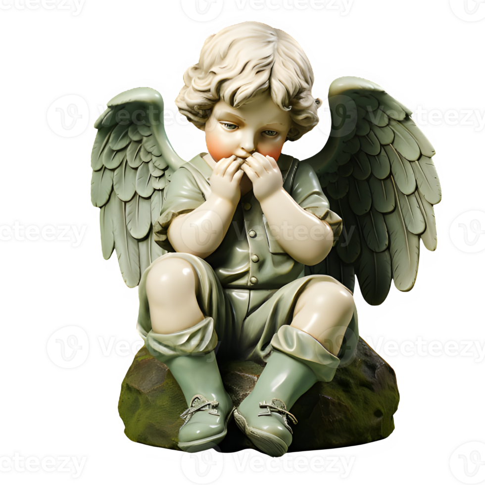 cupid statue cutout isolated on transparent background ,generative ai png