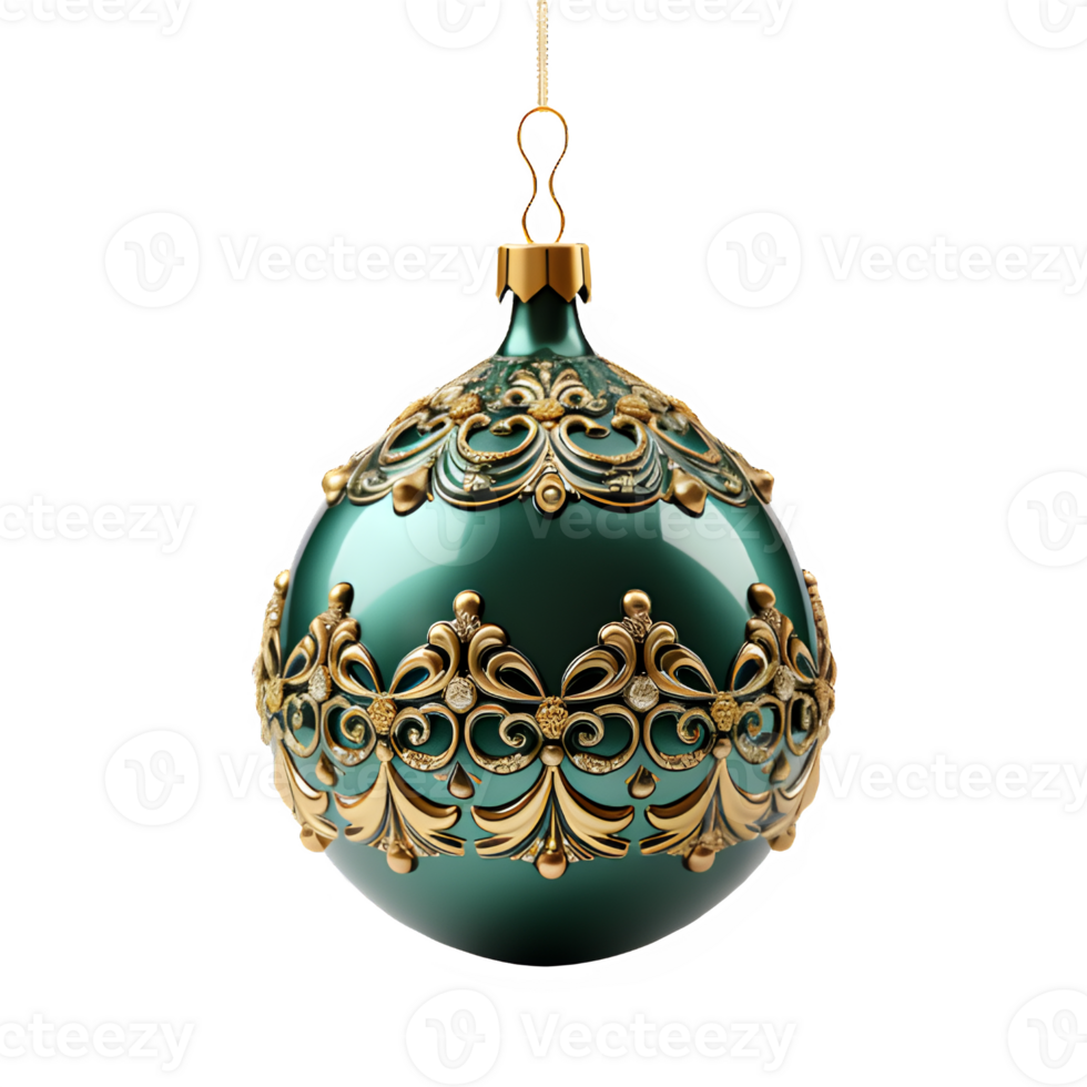 Christmas ball hanging decoration isolated on transparent background