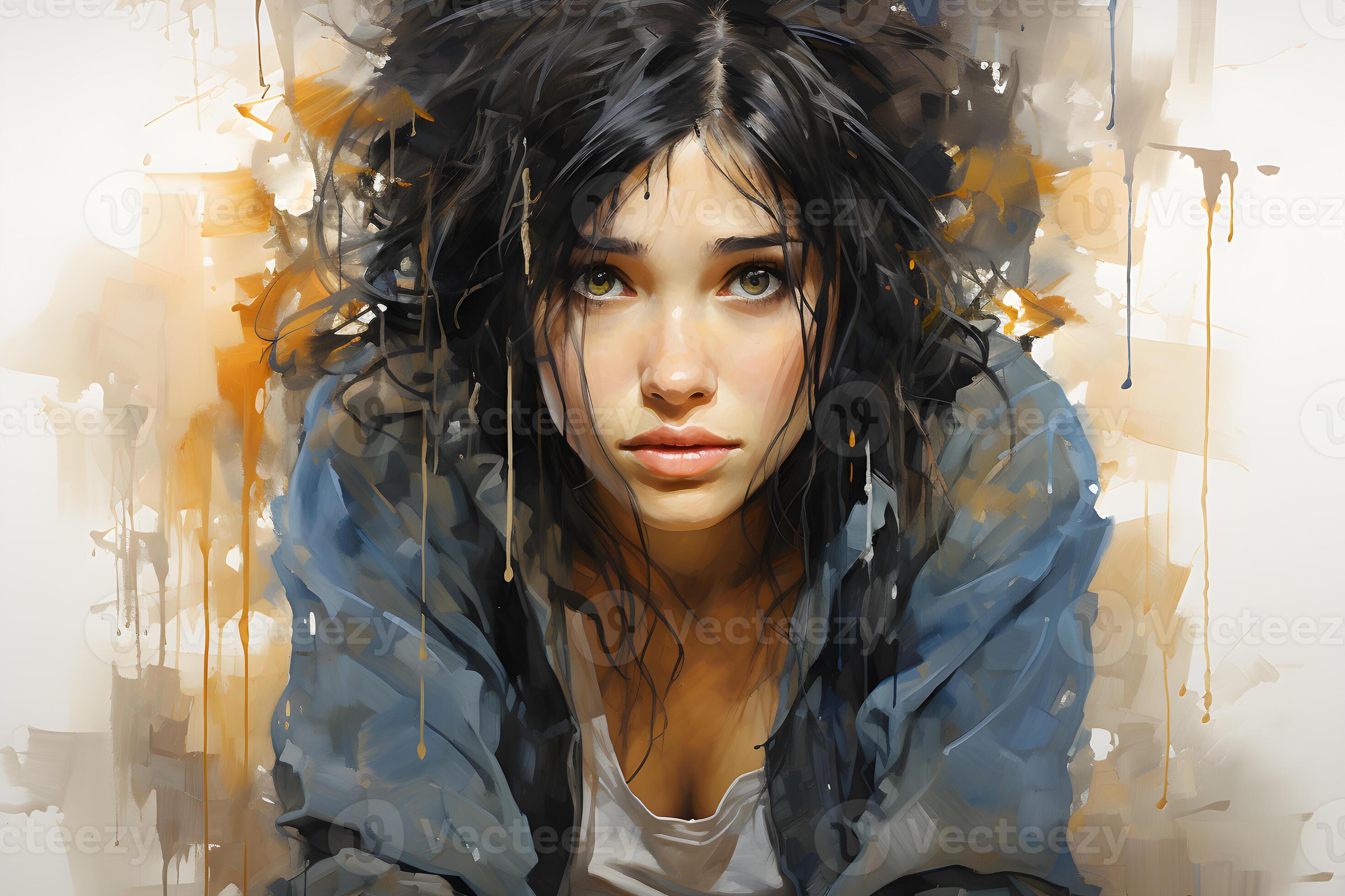 illustration-of-a-depressed-person-with-cracked-texture-generative-ai