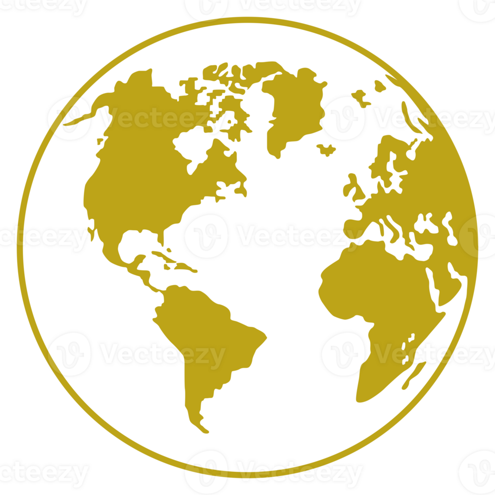 mundo mapa em globo silhueta para ícone, símbolo, aplicativo, local na rede Internet, pictograma, logotipo tipo, arte ilustração ou gráfico Projeto elemento. formato png