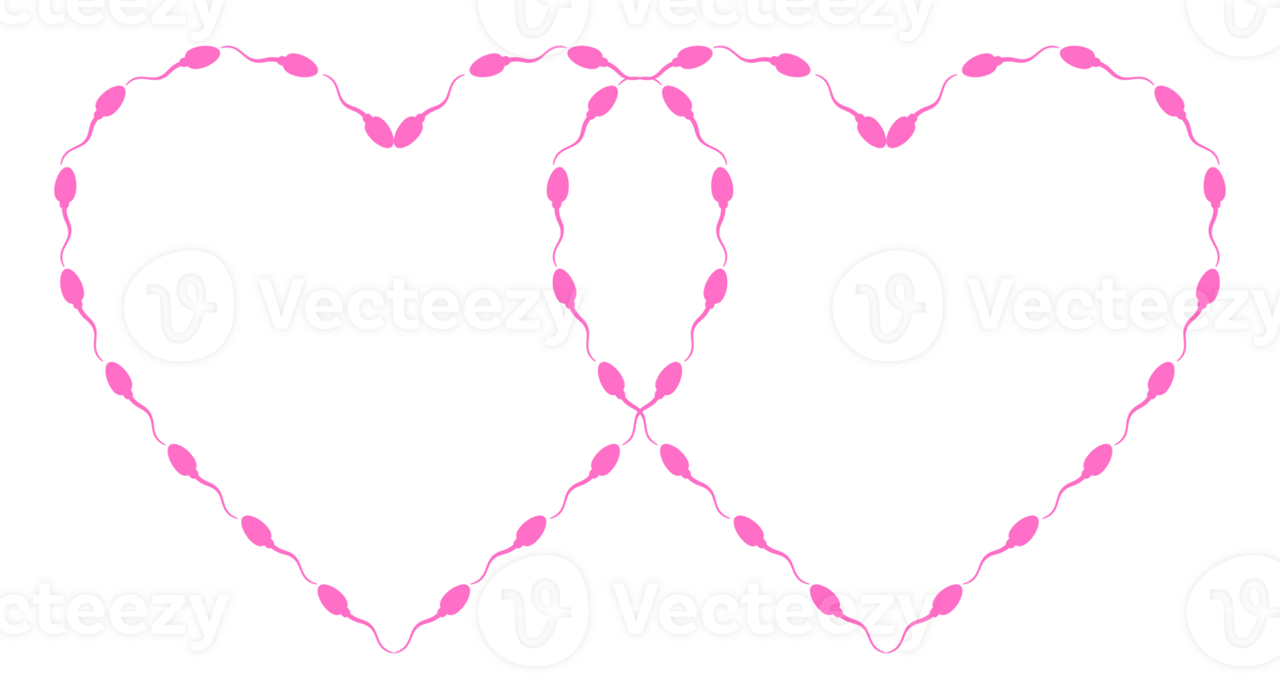 Heart Shape, Love Icon Symbol created from Sperm Silhouette, for Logo Type, Art Illustration, Apps, Website, Pictogram or Graphic Design Element. Format PNG