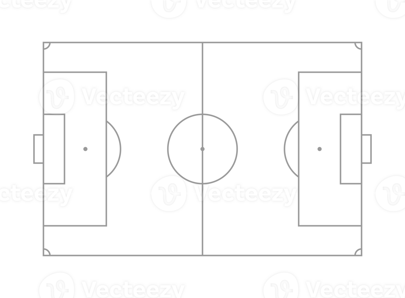 A football pitch also known as a foot ball field, soccer field or soccer pitch for Art Illustration, Apps, Website, Pictogram, Infographic, News, or Graphic Design. Format PNG
