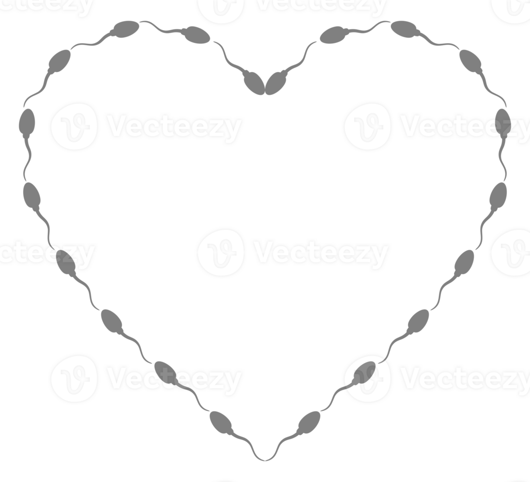 Heart Shape, Love Icon Symbol created from Sperm Silhouette, for Logo Type, Art Illustration, Apps, Website, Pictogram or Graphic Design Element. Format PNG