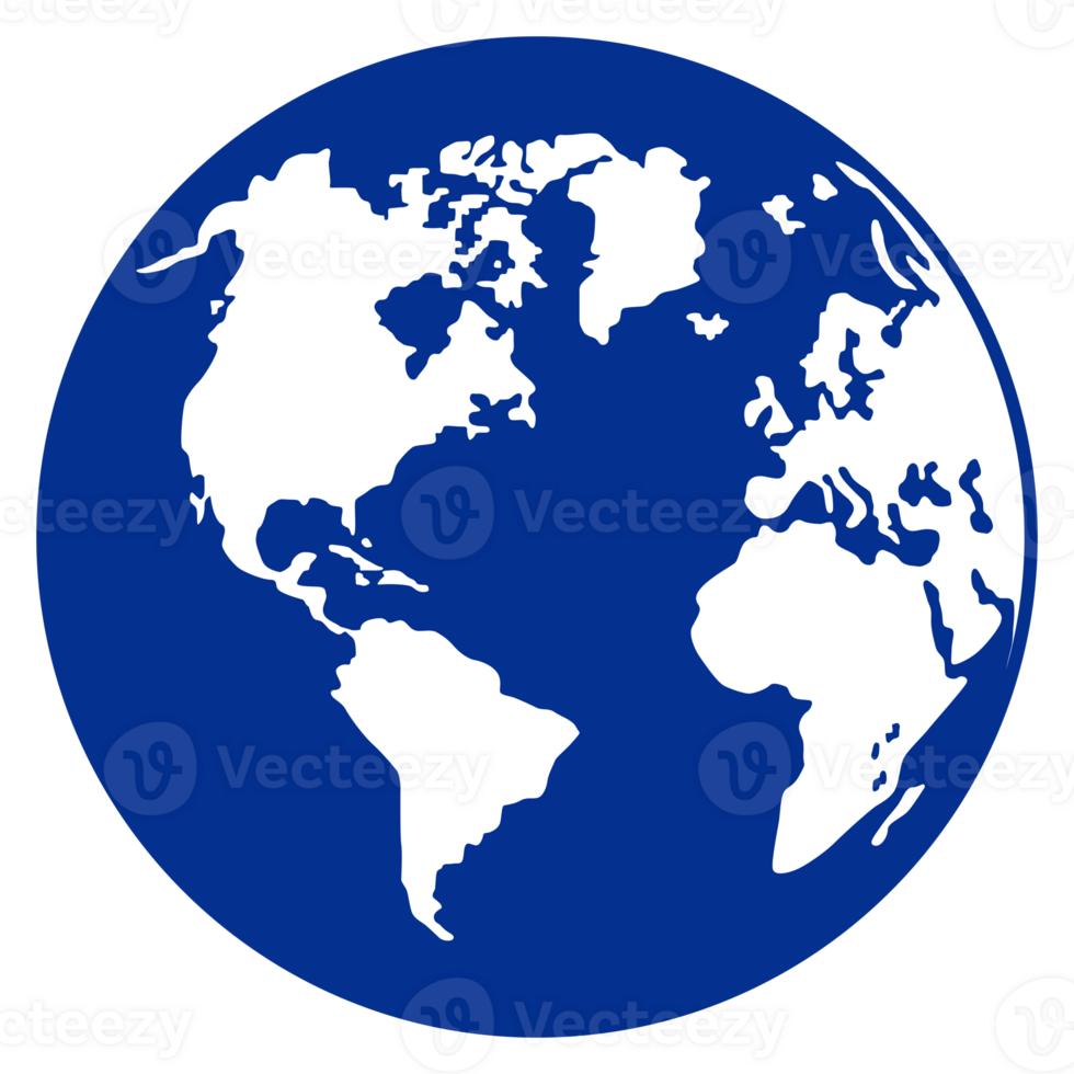 mundo mapa en globo silueta para icono, símbolo, aplicación, sitio web, pictograma, logo tipo, Arte ilustración o gráfico diseño elemento. formato png