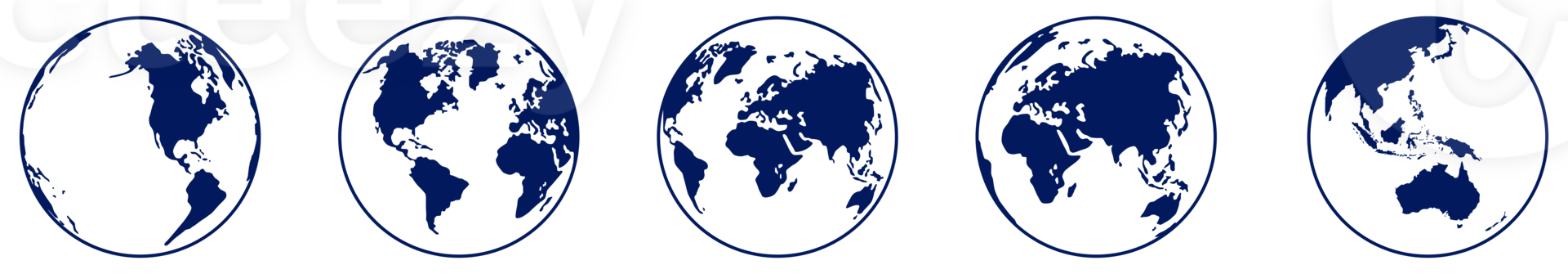 World Map on Globe Silhouette for Icon, Symbol, App, Website, Pictogram, Logo Type, Art Illustration or Graphic Design Element. Format PNG
