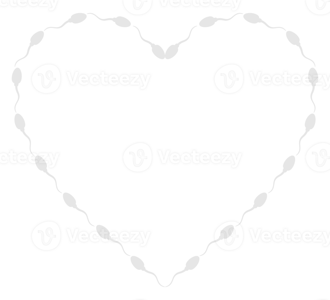 Heart Shape, Love Icon Symbol created from Sperm Silhouette, for Logo Type, Art Illustration, Apps, Website, Pictogram or Graphic Design Element. Format PNG