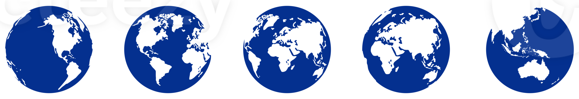 World Map on Globe Silhouette for Icon, Symbol, App, Website, Pictogram, Logo Type, Art Illustration or Graphic Design Element. Format PNG