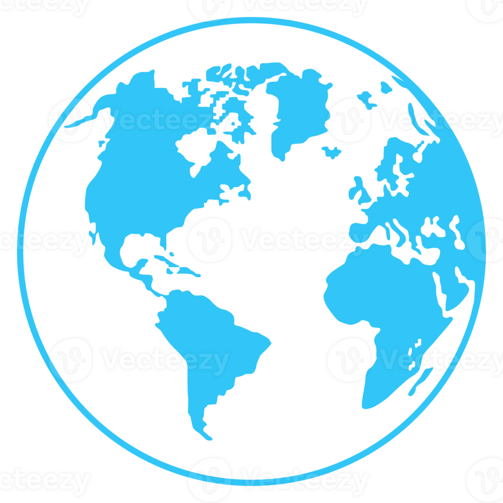monde carte sur globe silhouette pour icône, symbole, application, site Internet, pictogramme, logo taper, art illustration ou graphique conception élément. format png