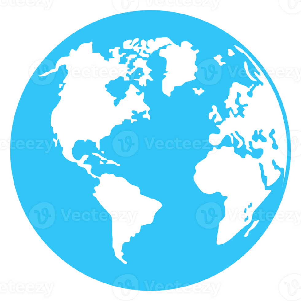 mundo mapa en globo silueta para icono, símbolo, aplicación, sitio web, pictograma, logo tipo, Arte ilustración o gráfico diseño elemento. formato png