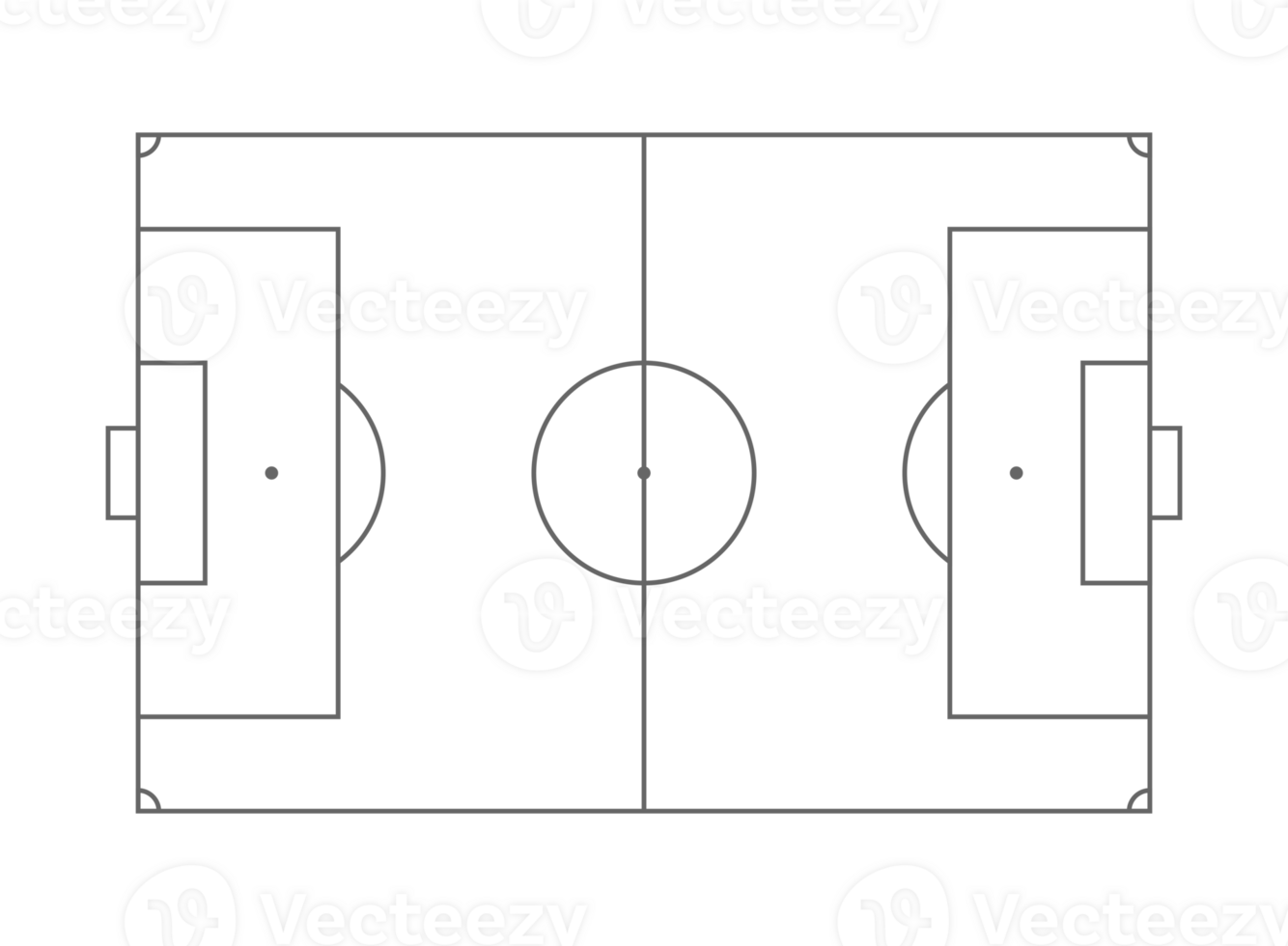 A football pitch also known as a foot ball field, soccer field or soccer pitch for Art Illustration, Apps, Website, Pictogram, Infographic, News, or Graphic Design. Format PNG