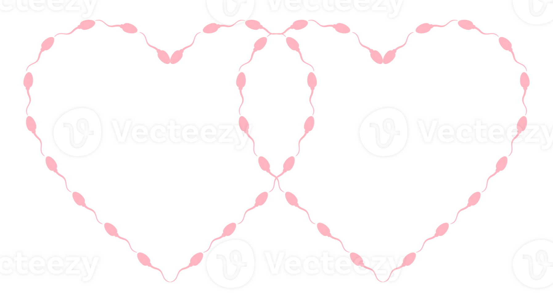Heart Shape, Love Icon Symbol created from Sperm Silhouette, for Logo Type, Art Illustration, Apps, Website, Pictogram or Graphic Design Element. Format PNG