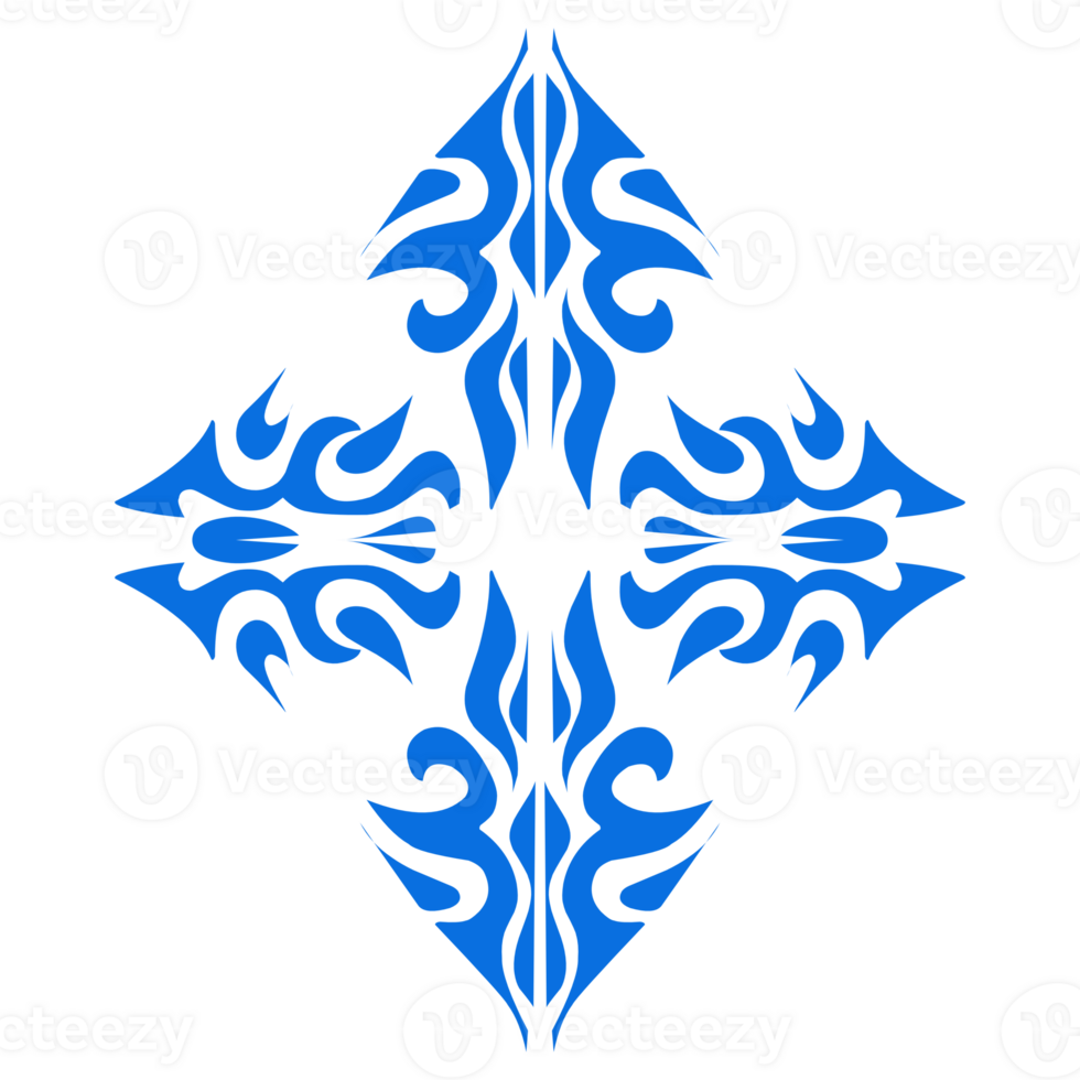 Blue color ethnic mandala patern design illustration. Perfect for logos, icons, stickers, tattoos, design elements for websites, advertisements and more. png