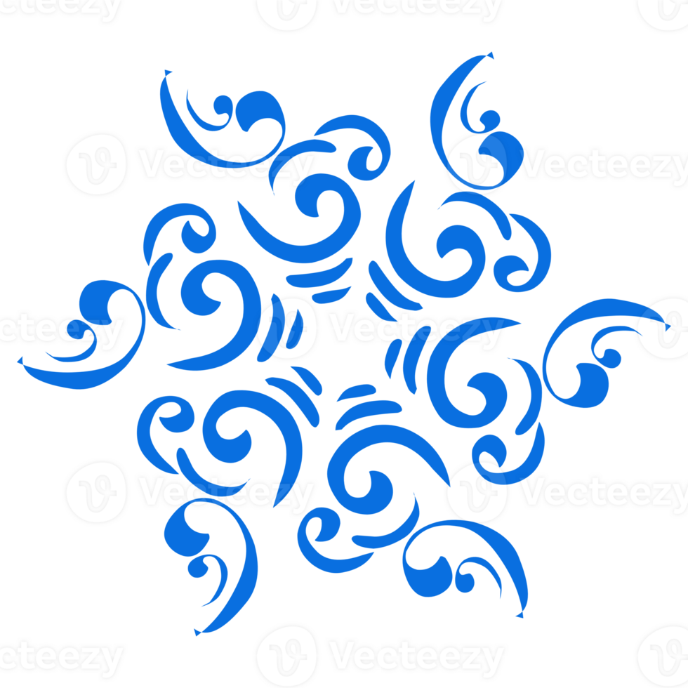 Blue color ethnic mandala patern design illustration. Perfect for logos, icons, stickers, tattoos, design elements for websites, advertisements and more. png