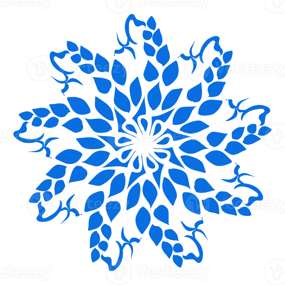 Blue color ethnic mandala patern design illustration. Perfect for logos, icons, stickers, tattoos, design elements for websites, advertisements and more. png