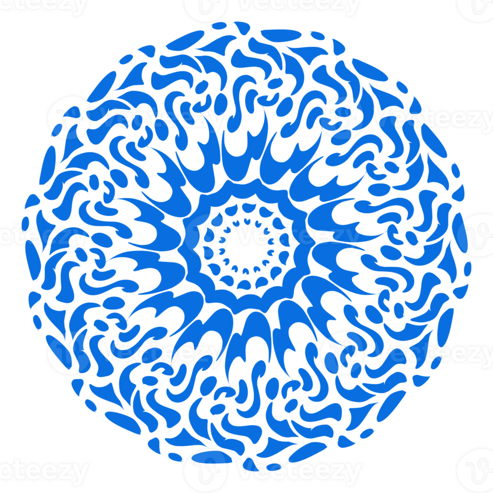 blu colore etnico mandala patern design illustrazione. Perfetto per loghi, icone, adesivi, tatuaggi, design elementi per siti web, annunci e di più. png