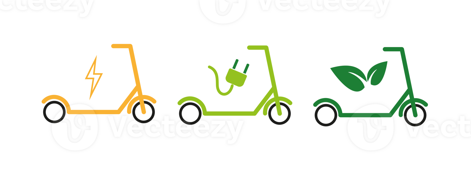 Electric graphic scooter icon isolated. Illustration of ECO kick transport. png