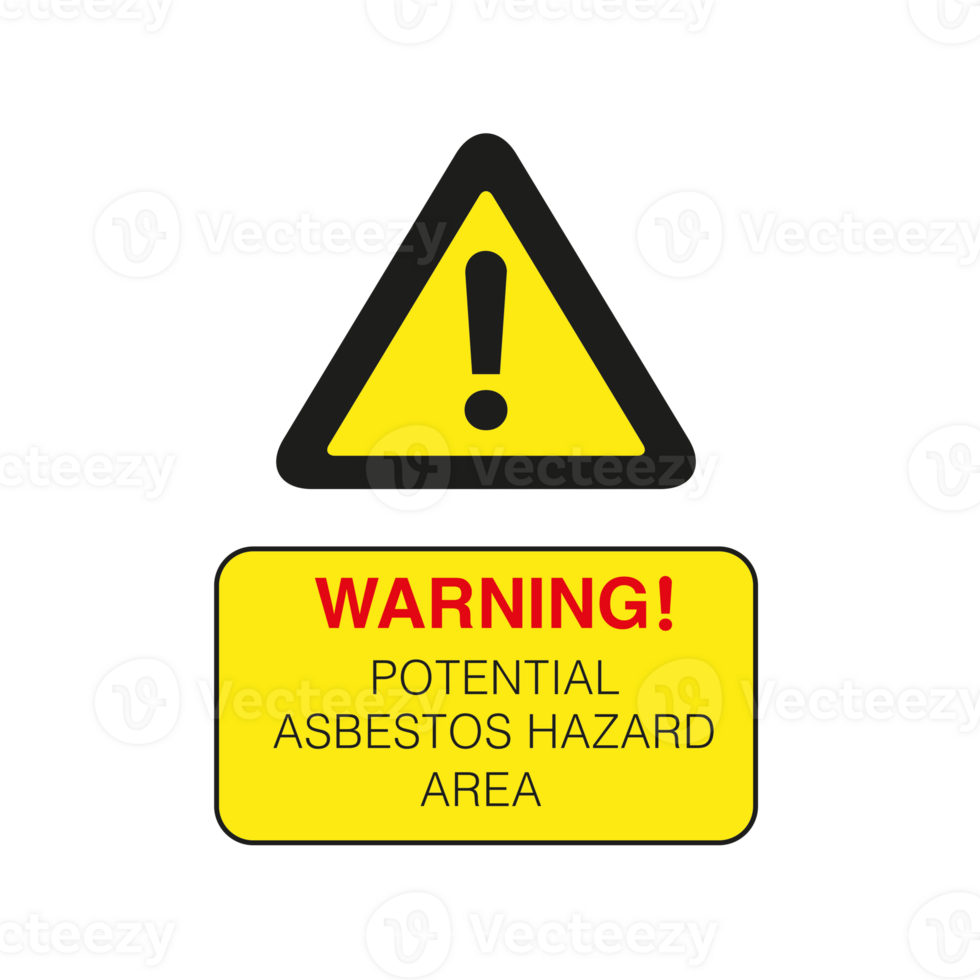 This file is for Asbestos awareness. This warning sign used to show a dangerous environment for Asbestos hazard area. You can use this image for any warning or dangerous environment. png