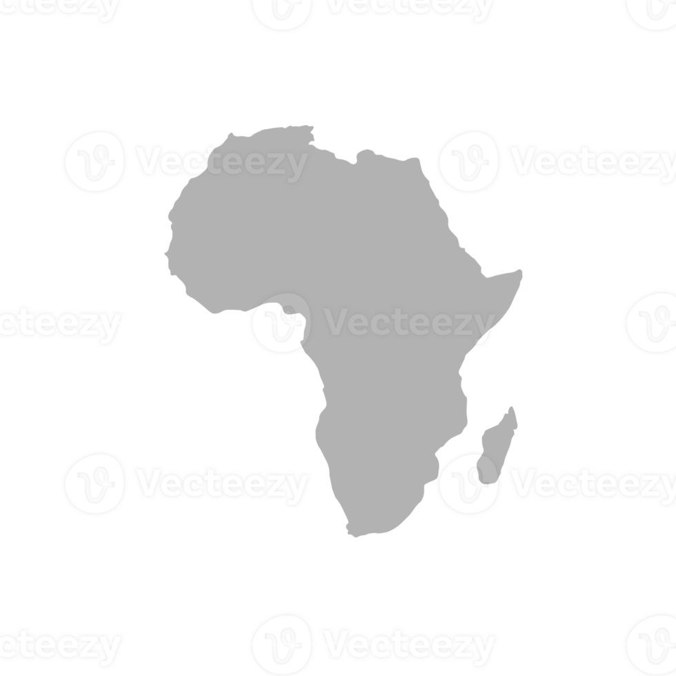 África blanco mapa. África mapa modelo. africano silueta. gris mapa África. africano continente png