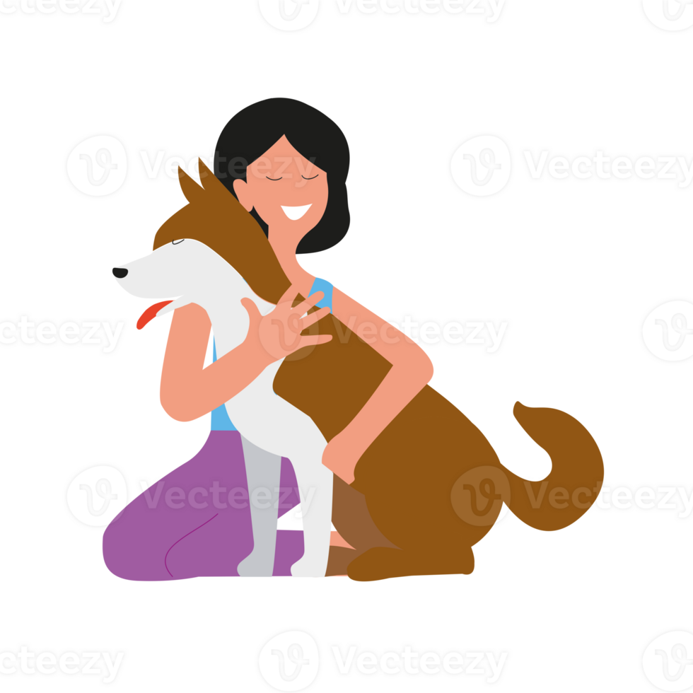 a woman hug her dog with warmth and love, the concept of the relationship between humans and their pets, adopt don't shop png