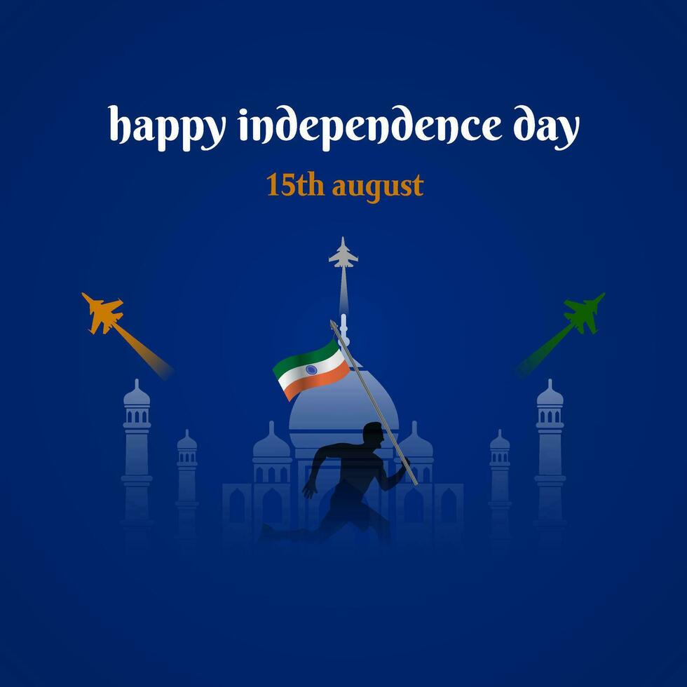 vector illustration of 15th August. India independence day. poster. template. social media Posts.