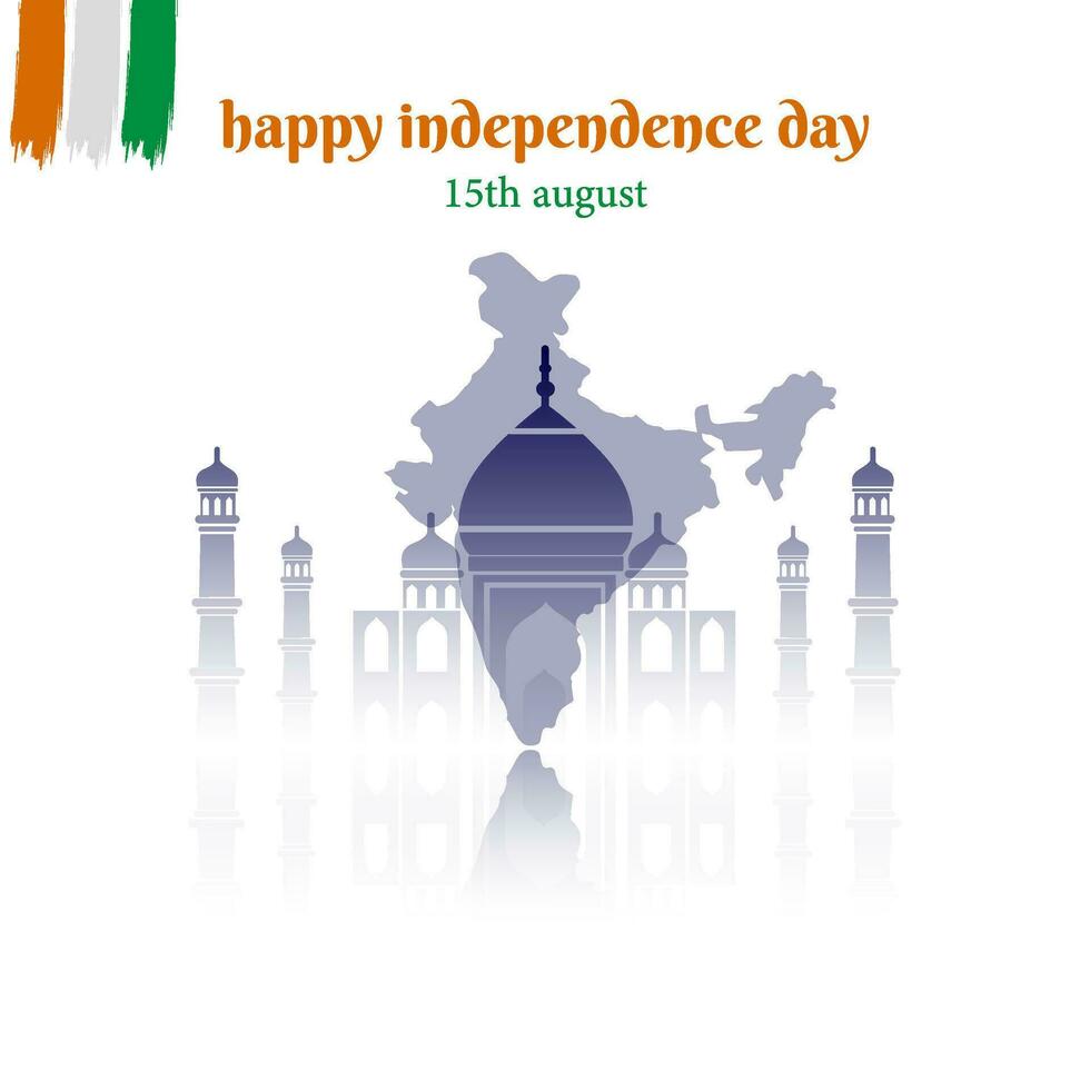 vector illustration of 15th August. India independence day. poster. template. social media Posts. vector.