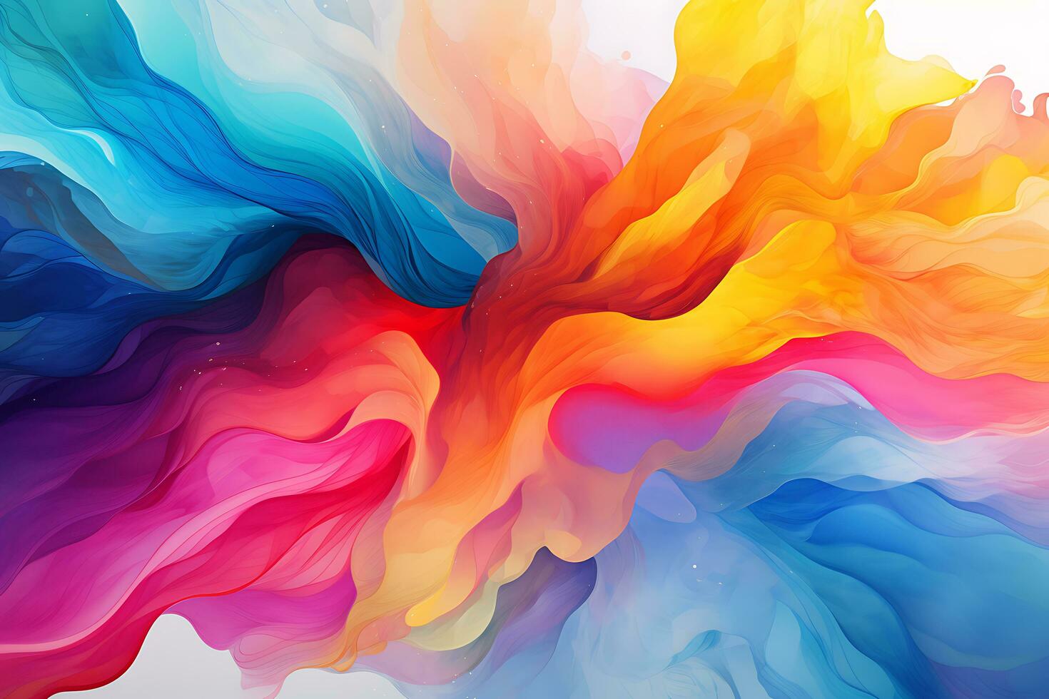 abstract watercolor swirls in vibrant hues Generative AI photo