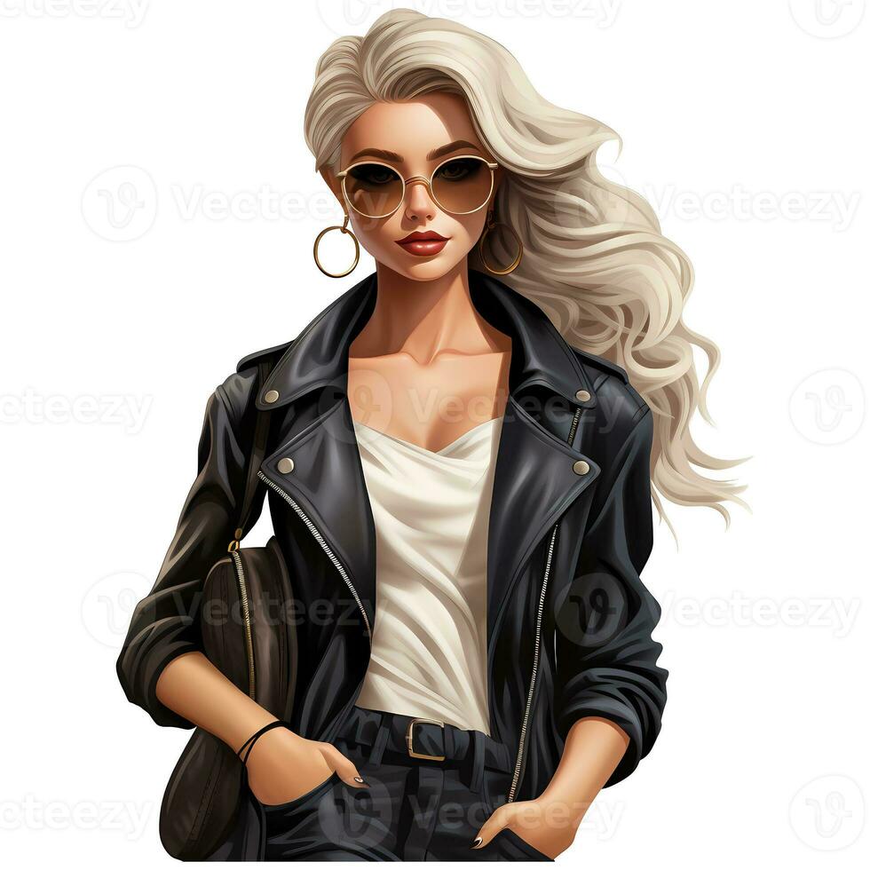 Barbie fashion, Beautiful blonde woman in a portrait wearing a pink trendy outfit AI Generative photo