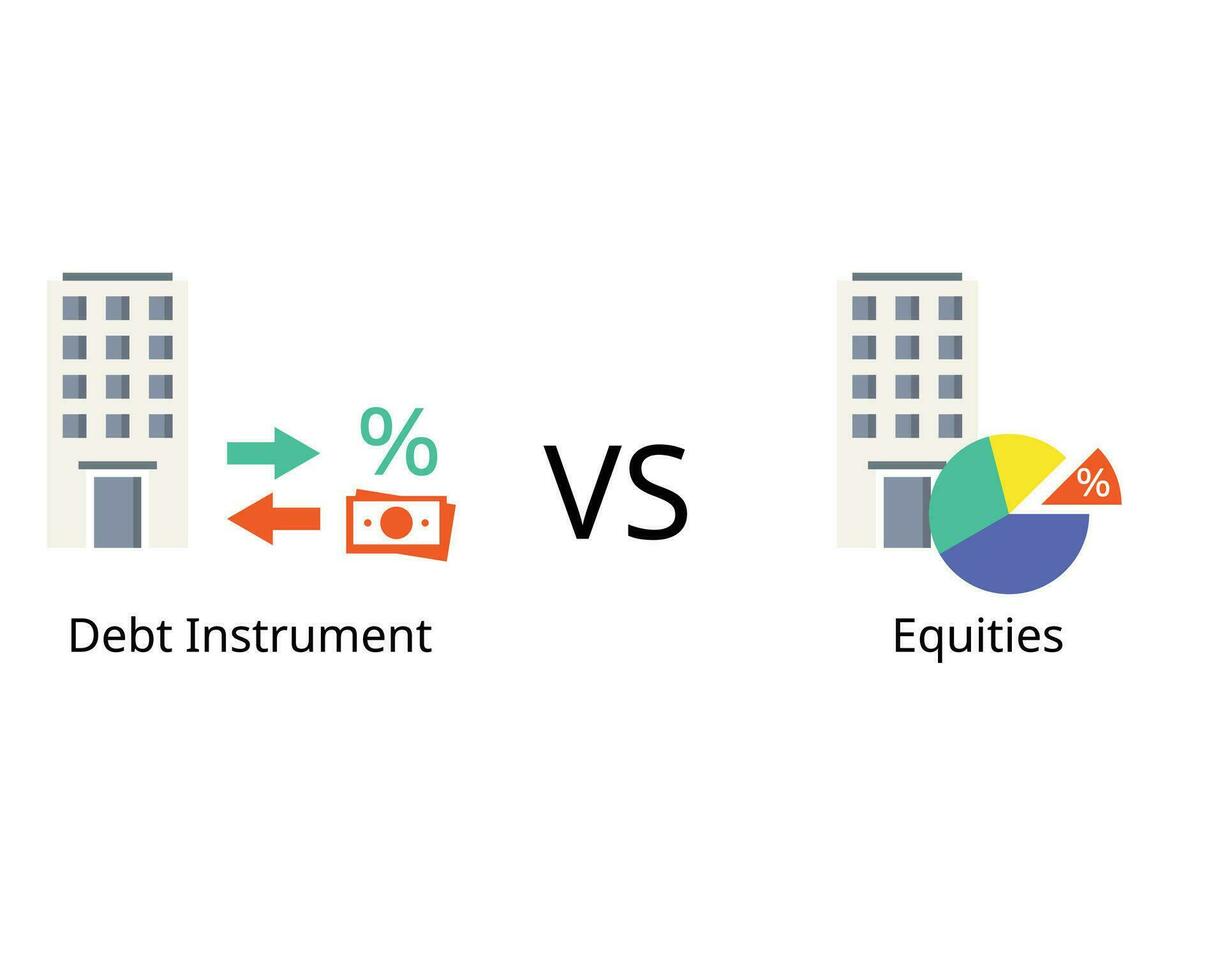 debt instrument or bonds compare to Equities to see the difference vector