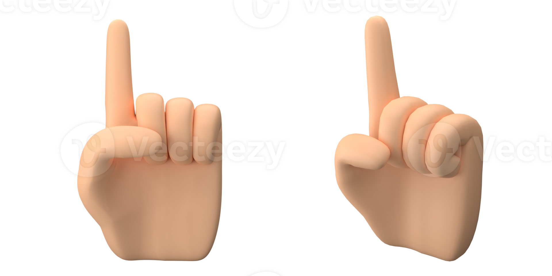 3d Rendern von Hand mit Finger Pose machen cool Finger Geste, geeignet zu Emoticon Vermögenswerte oder Symbole, 3d Symbole Satz, png