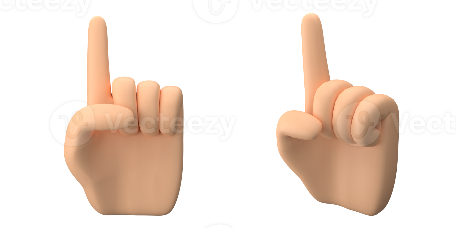 3d interpretazione di mano con dito posa rendere freddo dito gesto, adatto per emoticon risorse o icone, 3d icone impostare, png