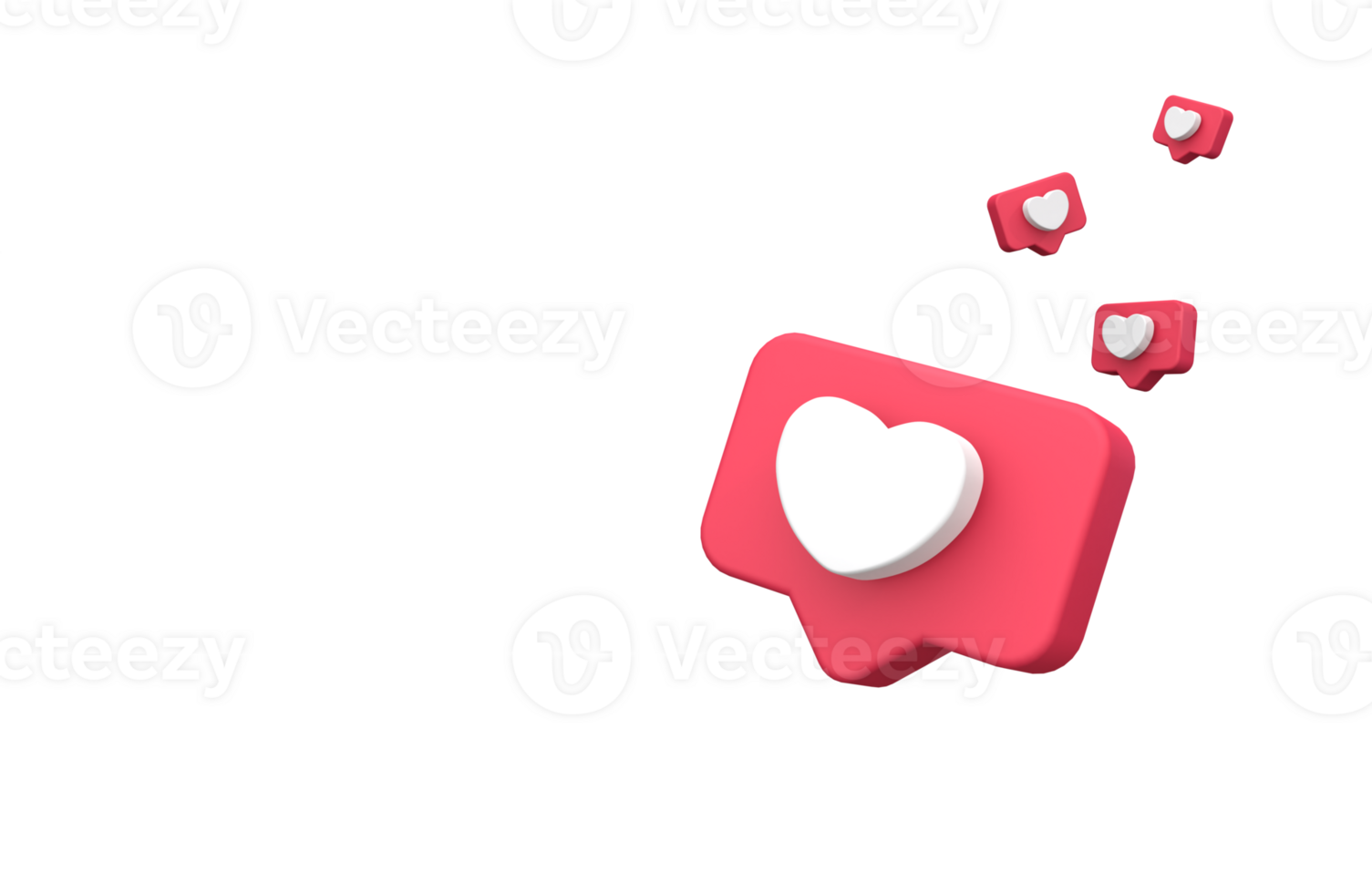 3d rendering of  Speech bubble messages, social media communication concept, chat box png