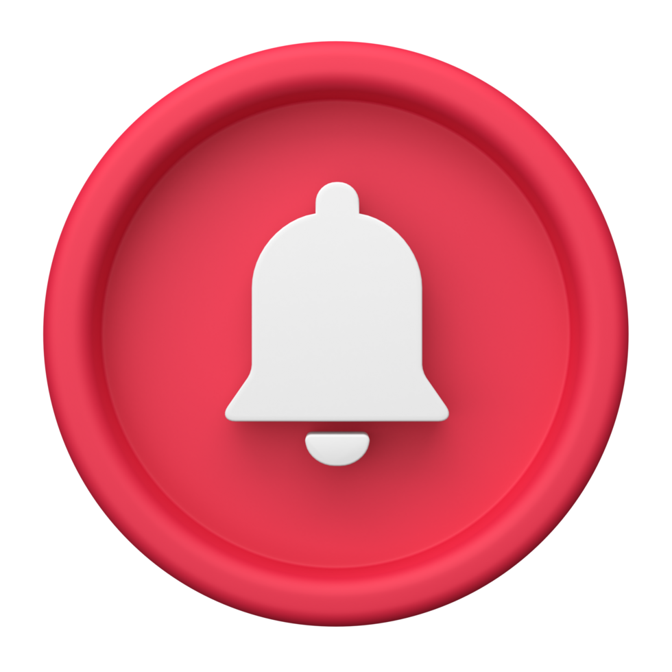 3d rendering of Notification Bell icons. Suitable for vlog asset. 3d icons set png