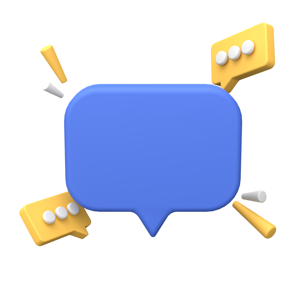 3d rendering of  Speech bubble messages, social media communication concept, chat box png