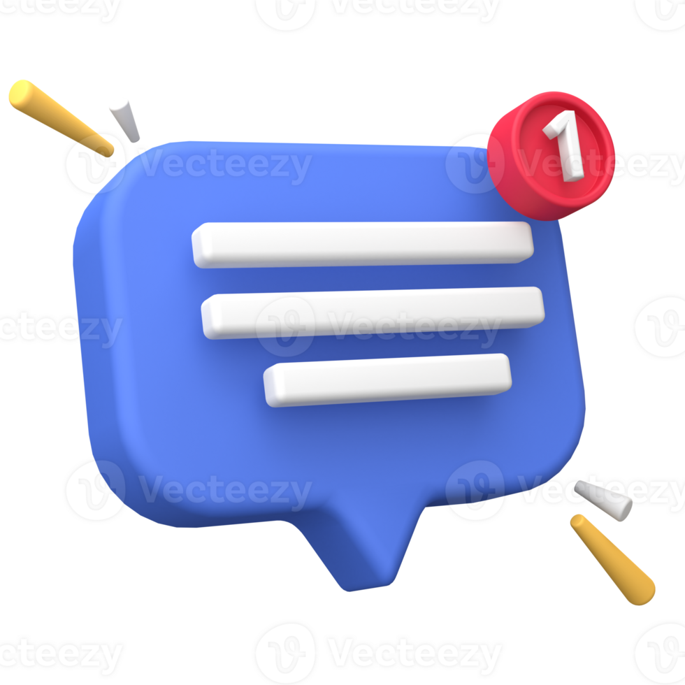 3d rendering of  Speech bubble messages, social media communication concept, chat box png