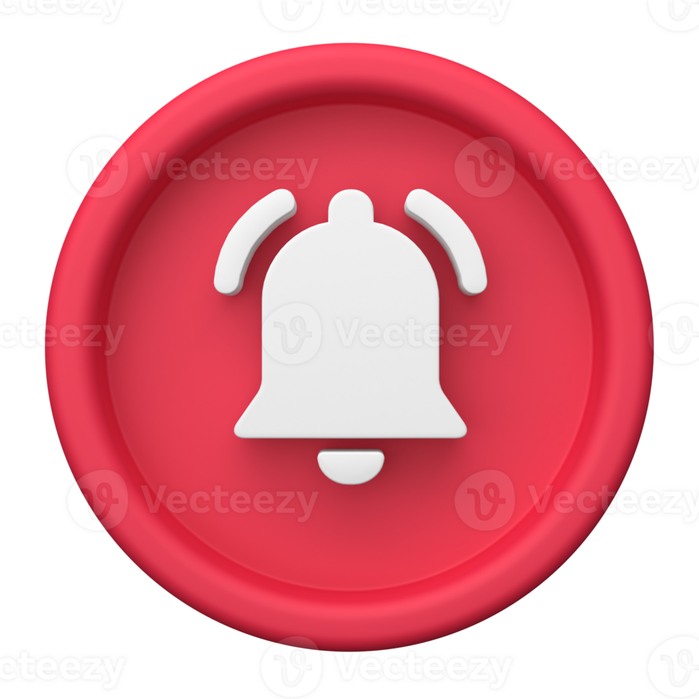 3d rendering of Notification Bell icons. Suitable for vlog asset. 3d icons set png