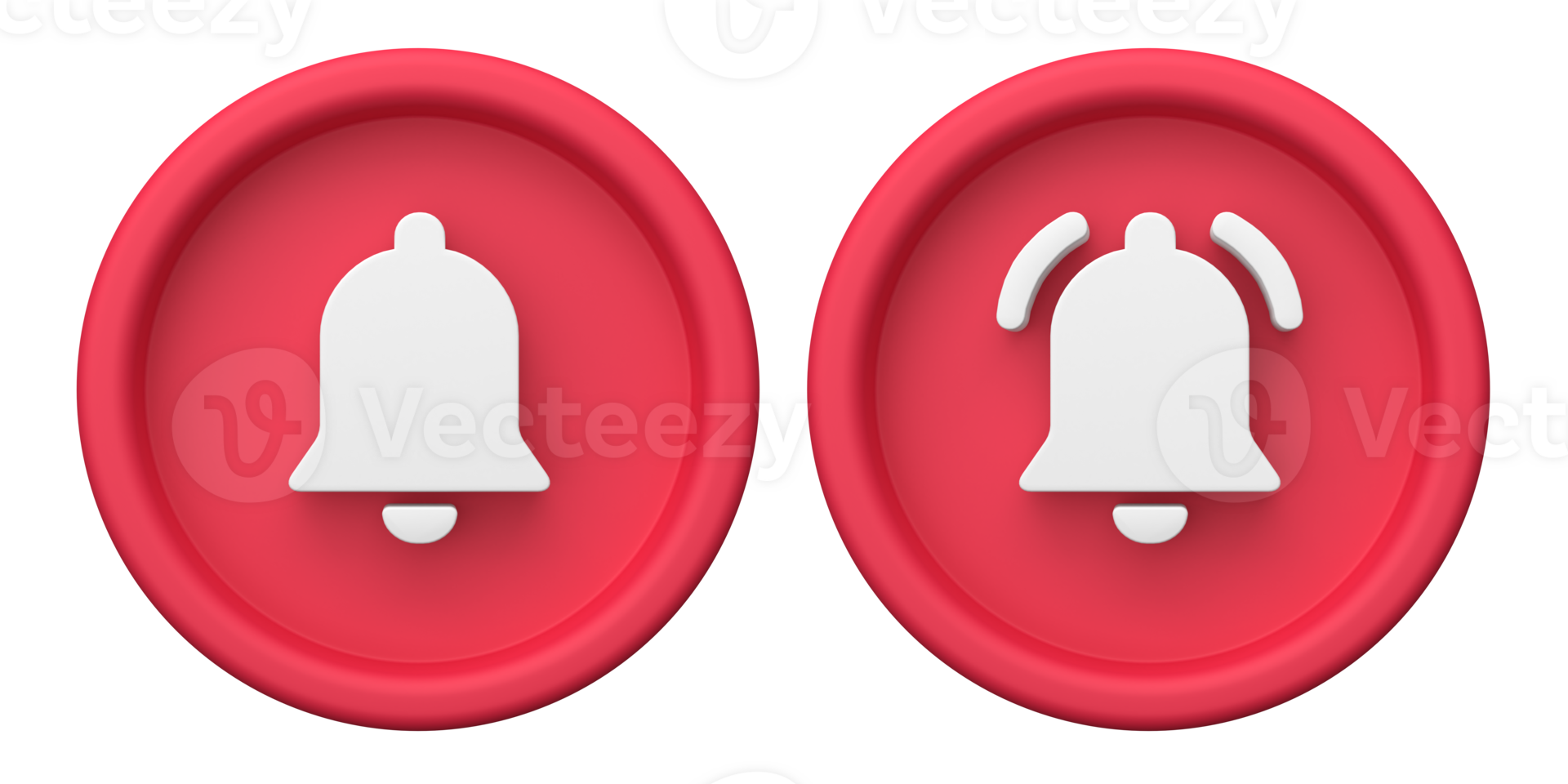 3d rendering of Notification Bell icons. Suitable for vlog asset. 3d icons set png