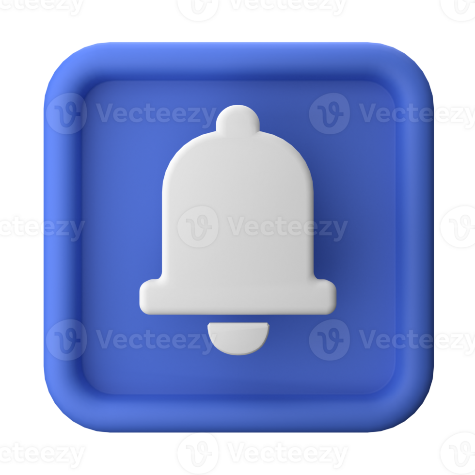 3d rendering of Notification Bell icons. Suitable for vlog asset. 3d icons set png