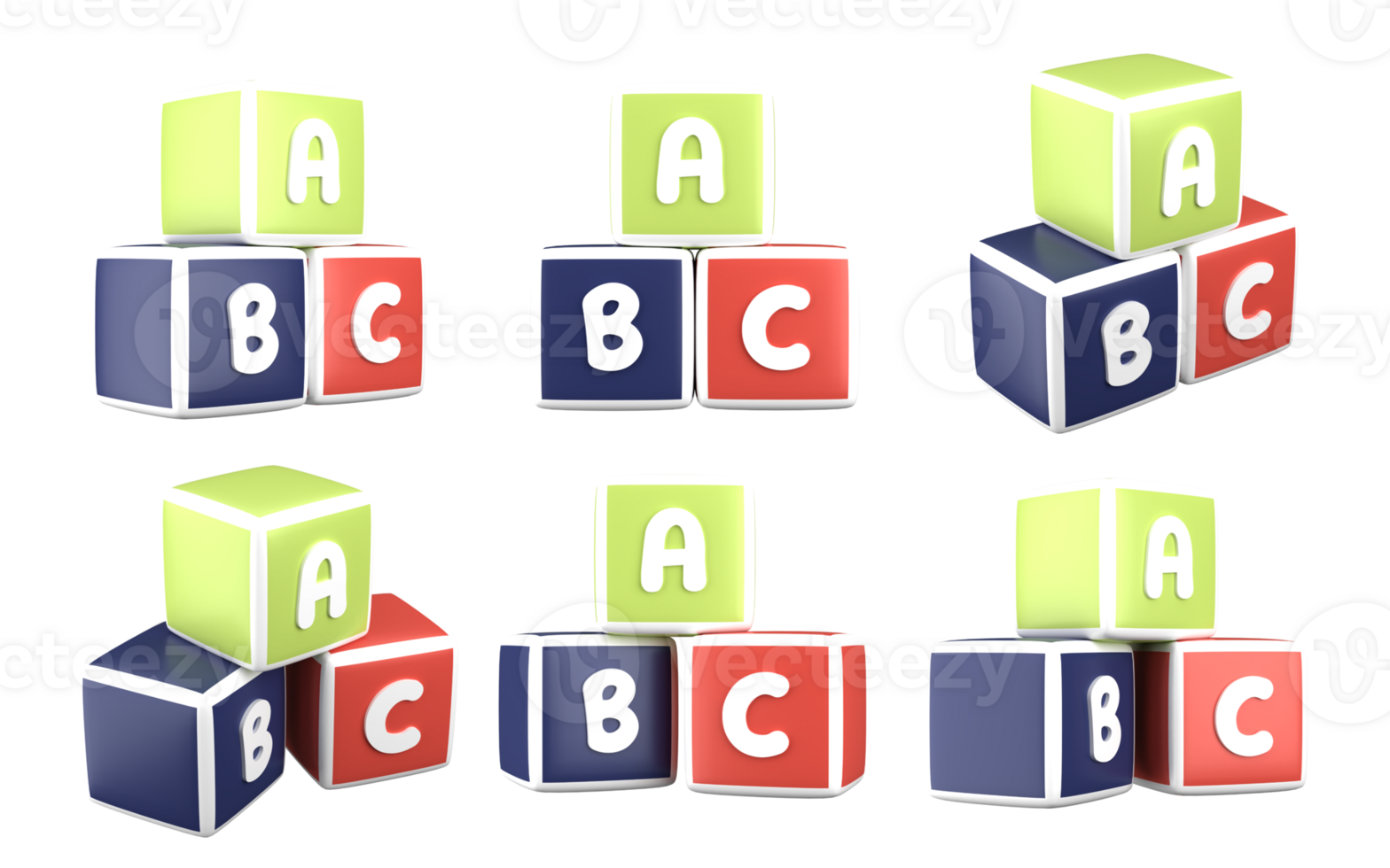 3d rendering of school alphabet box, fit for design assets of education and science, back to school concept, office, etc. 3d icons set with isolated white background png