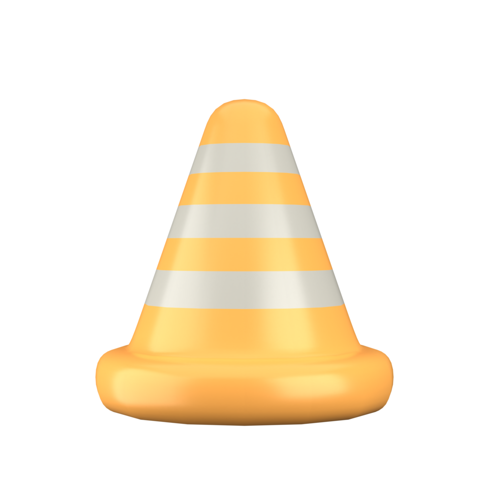 Traffic cone icon. Labor Day. Realistic illustration of traffic cone 3d icon for web design. 3d Rendering. png