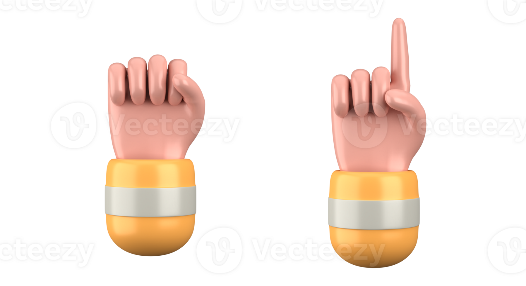 A pair of hands with fingers pointing up and clasping. Labor Day. 3d rendering png