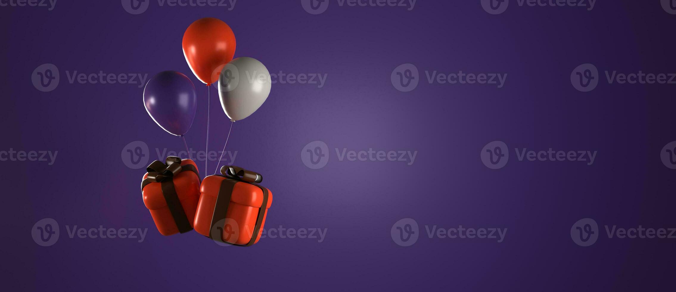 3d rendering of horizontal poster and banner for Halloween with copy space area photo