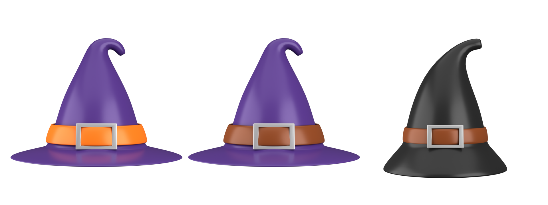 Halloween 3d icons of pumpkins, ghost, gifts isolated on white background. 3d rendering png