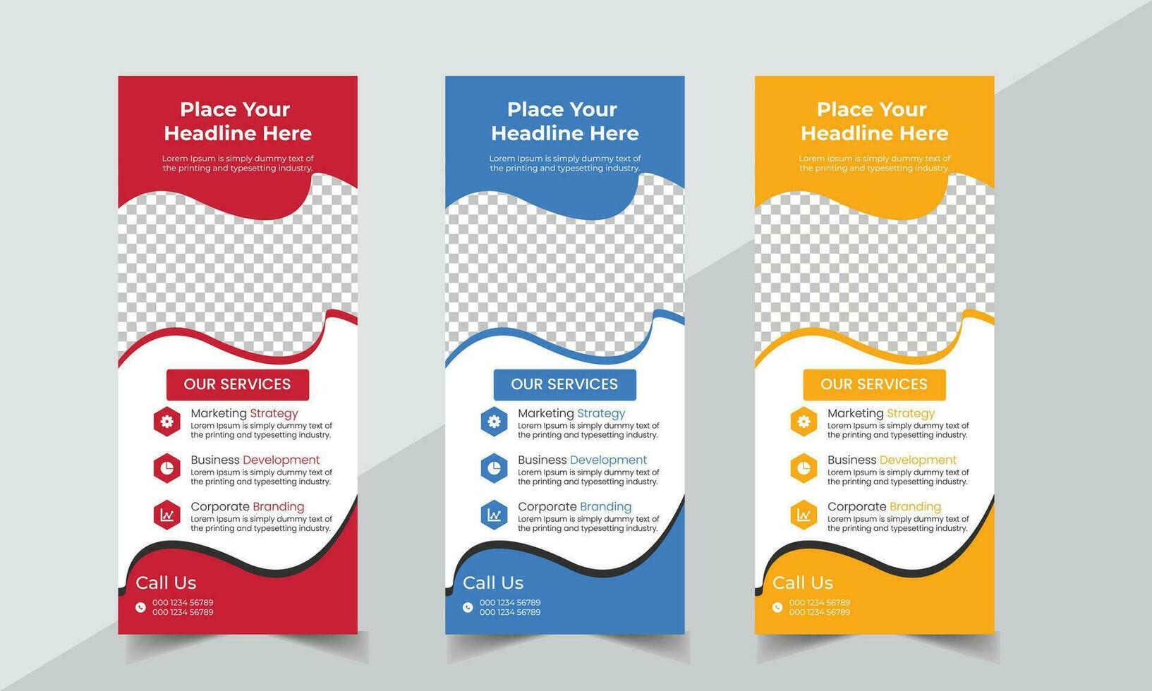 Business Roll Up Banner corporate Roll up background for Presentation, Vertical roll up, x-stand, exhibition display, Retractable banner vector