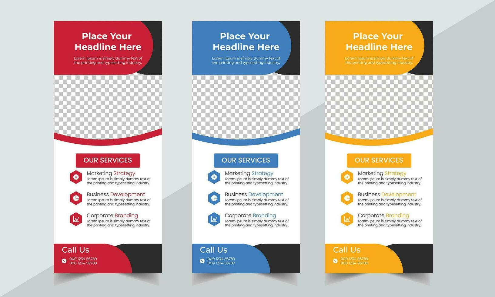 Business Roll Up Banner corporate Roll up background for Presentation, Vertical roll up, x-stand, exhibition display, Retractable banner vector