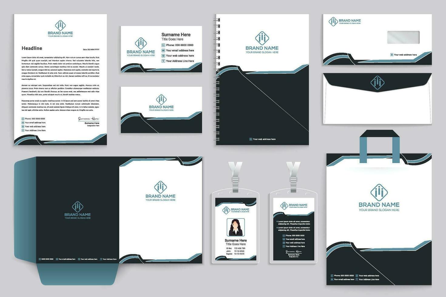 Clean corporate stationery template  design vector