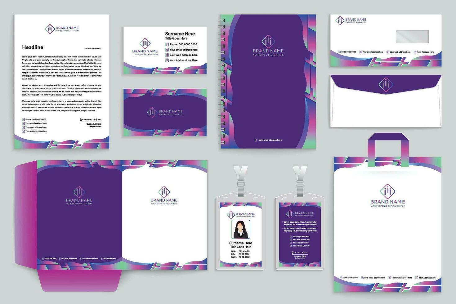 Corporate stationery template design template vector