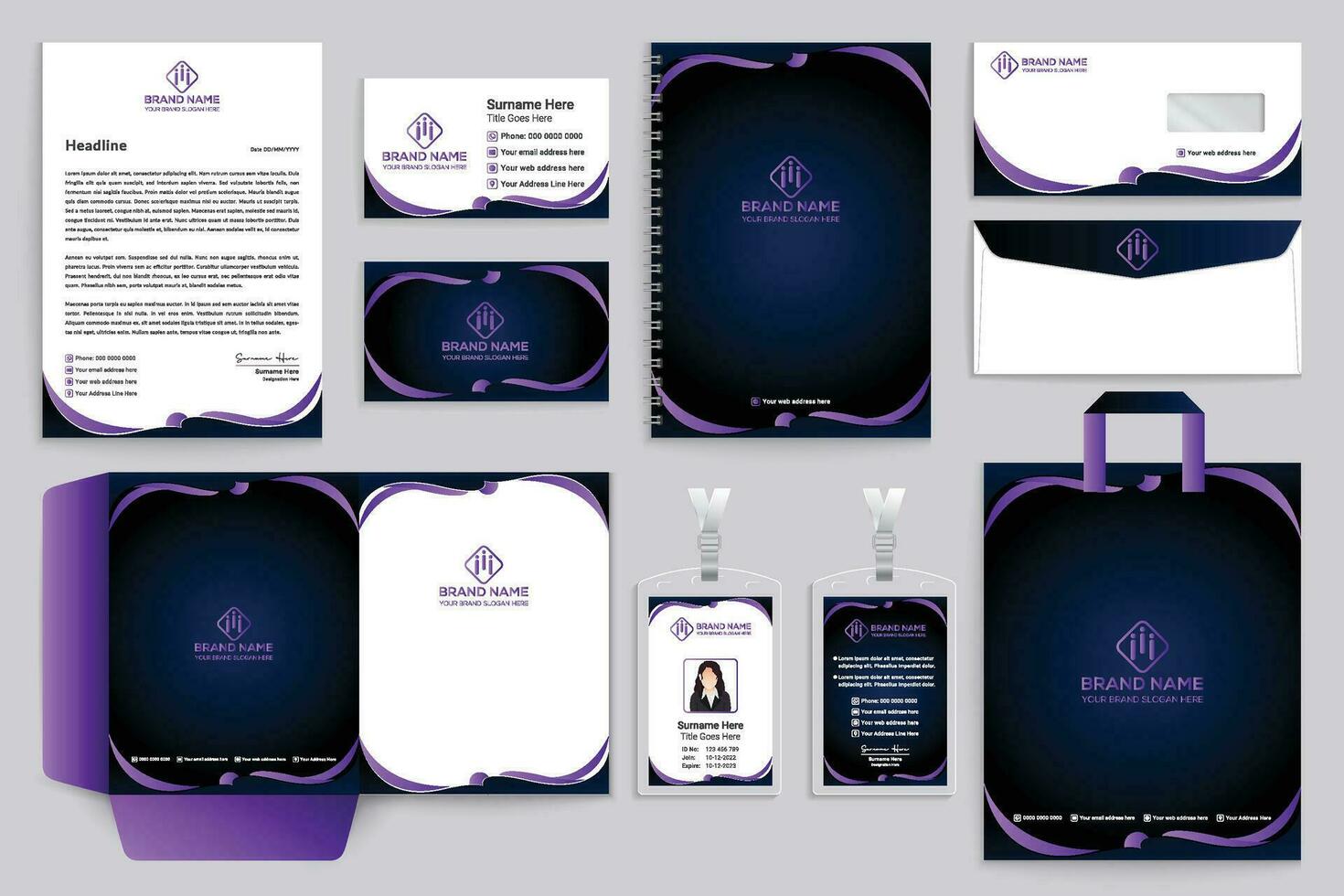 Clean corporate stationery template  design vector