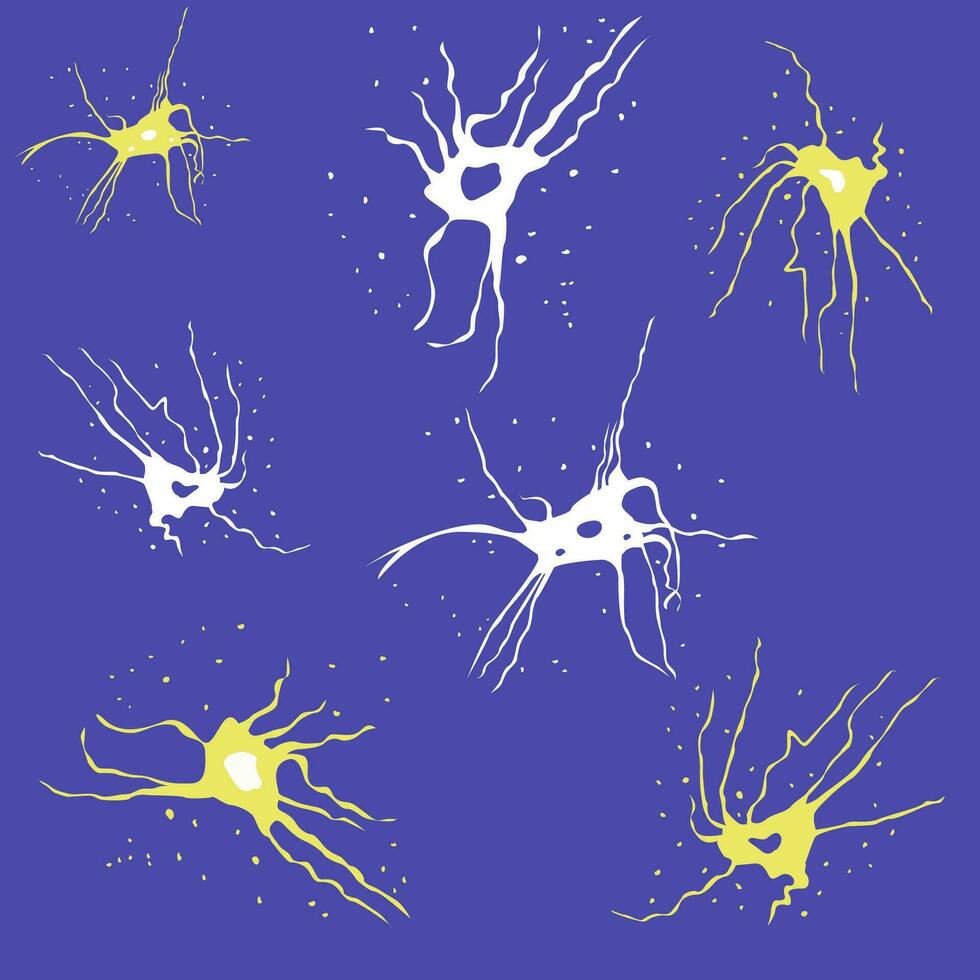 Brain neurons vector set. Isolated single elements. Icons, medical topics