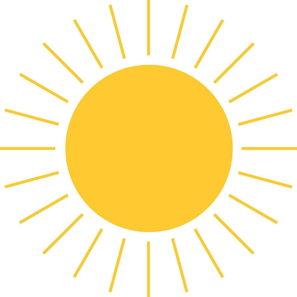 Yellow Flat Sun Element vector
